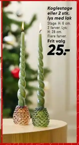 Bilka Koglestage eller 2 stk. lys med lak, DKK 25 tilbud