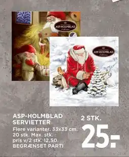 MENY ASP-HOLMBLAD SERVIETTER, DKK 25 tilbud