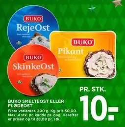 MENY BUKO SMELTEOST ELLER FLØDEOST, DKK 10 tilbud