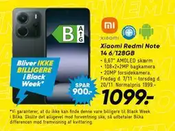 Bilka Xiaomi Redmi Note 14 6/128GB, DKK 1099 tilbud