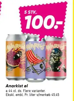 Bilka Anarkist øl, DKK 100 tilbud
