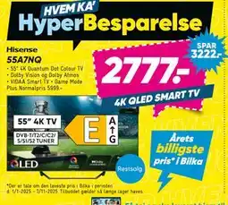 Bilka Hisense 55A7NQ, DKK 2777 tilbud