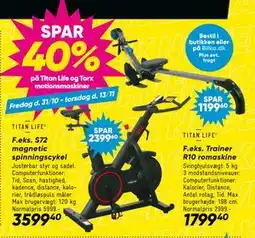 Bilka SPAR 40% på Titan Life og Torx motionsmaskiner tilbud