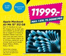 Bilka Apple Macbook Air M4 15” 512 GB, DKK 11999 tilbud