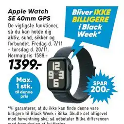 Bilka Apple Watch SE 40mm GPS, DKK 1399 tilbud