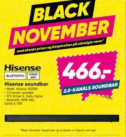 Bilka Hisense soundbar, DKK 466 tilbud