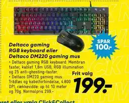 Bilka Deltaco gaming RGB keyboard eller Deltaco DM220 gaming mus, DKK 199 tilbud