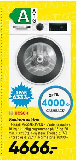 Bilka Vaskemaskine, DKK 4666 tilbud