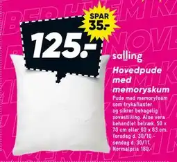Bilka Hovedpude med memoryskum, DKK 125 tilbud