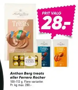 Bilka Anthon Berg treats eller Ferrero Rocher, DKK 28 tilbud