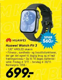 Bilka Huawei Watch Fit 3, DKK 699 tilbud