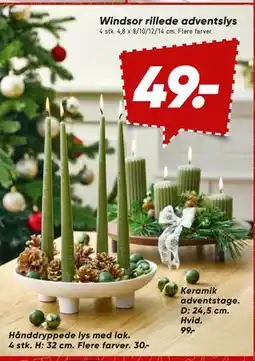 Bilka Windsor rillede adventslys, DKK 49 tilbud