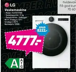 Bilka LG Vaskemaskine, DKK 4777 tilbud