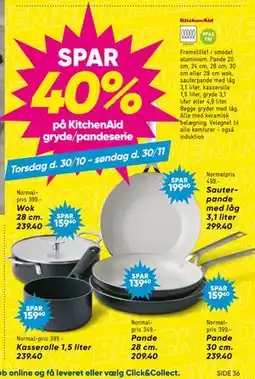 Bilka SPAR 40% på KitchenAid gryde/pandeserie tilbud