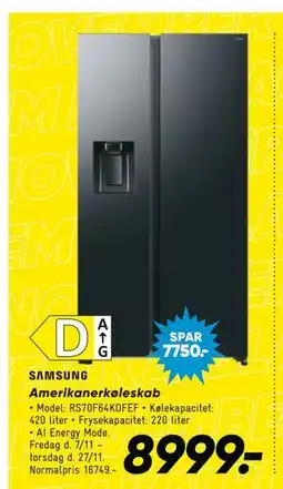Bilka Amerikanerkøleskab, DKK 8999 tilbud