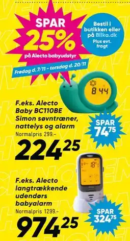 Bilka SPAR. 25% på Alecto babyudstyr tilbud