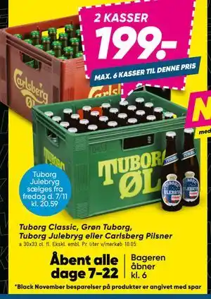 Tuborg Classic, Grøn Tuborg, Tuborg Julebryg eller Carlsberg Pilsner, DKK 199