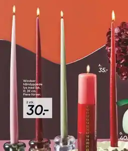 Bilka Windsor håndyppede lys med lak, DKK 30 tilbud