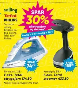 Bilka SPAR 30% på strygejern og steamer tilbud
