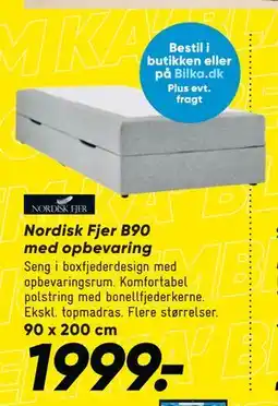 Bilka Nordisk Fjer B90 med opbevaring, DKK 1999 tilbud