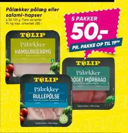 Bilka Pålækker pålæg eller salami-hapser, DKK 50 tilbud