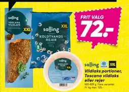 Bilka Vildlaks portioner, Toscana vildlaks eller rejer, DKK 72 tilbud