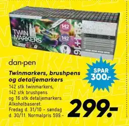 Bilka Twinmarkers, brushpens og detaljemarkers, DKK 299 tilbud