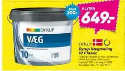 Bilka Dyrup Vægmaling 10 Classic, DKK 649 tilbud