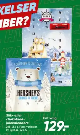 Bilka Slik- eller chokoladejulekalendere, DKK 129 tilbud
