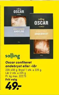 Bilka Oscar confiteret andebryst eller -lår, DKK 49 tilbud