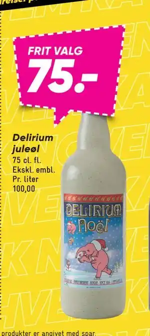 Bilka Delirium juleøl, DKK 75 tilbud