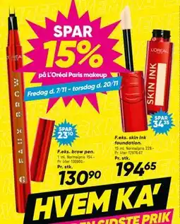 Bilka SPAR 15% på L´Oréal Paris makeup tilbud