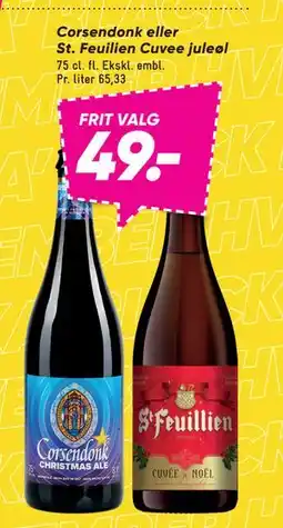 Bilka Corsendonk eller St. Feuilien Cuvee juleøl, DKK 49 tilbud