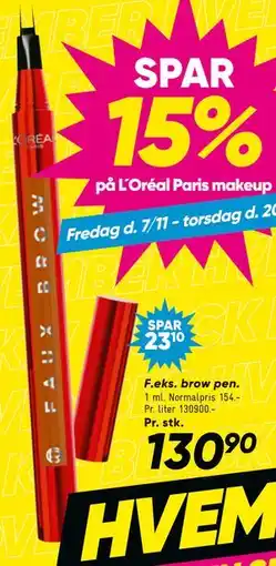 Bilka brow pen, DKK 130.9 tilbud