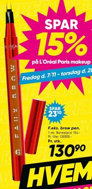 Bilka brow pen, DKK 130.9 tilbud