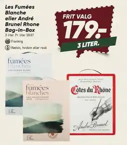 Bilka Les Fumées Blanche eller André Brunel Rhone Bag-in-Box, DKK 179 tilbud