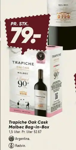Bilka Trapiche Oak Cask Malbec Bag-in-Box, DKK 79 tilbud