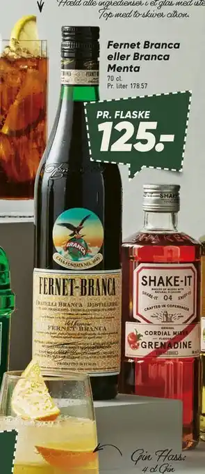 Bilka Fernet Branca eller Branca Menta, DKK 125 tilbud