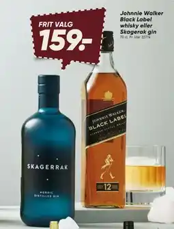 Bilka Johnnie Walker Black Label whisky eller Skagerak gin, DKK 159 tilbud