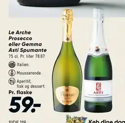 Bilka Le Arche Prosecco eller Gemma Asti Spumante, DKK 59 tilbud