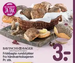 REMA 1000 Friskbagte rundstykker fra håndværksbageren Pr. stk., DKK 3 tilbud