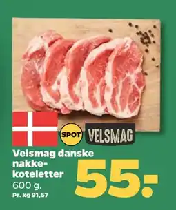 Netto Velsmag danske nakkekoteletter, DKK 55 tilbud