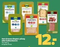 Netto Den Grønne Slagter pålæg eller kalkunbacon, DKK 12 tilbud