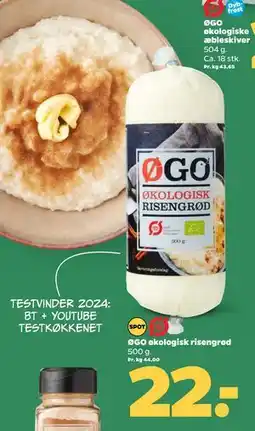 Netto ØGO økologisk risengrød, DKK 22 tilbud