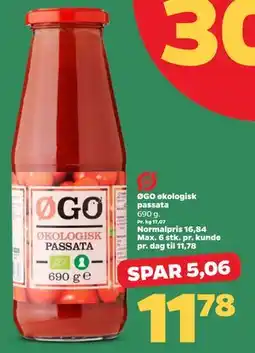 Netto ØGO økologisk passata, DKK 11.78 tilbud