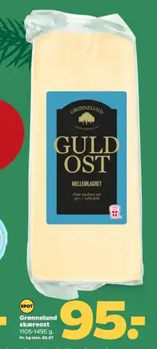 Netto Grønnelund skæreost, DKK 95 tilbud