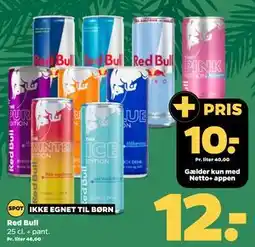 Netto Red Bull, DKK 12, App-pris tilbud