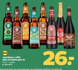 Netto Jacobsen, Leffe eller Grimbergen øl, DKK 26 tilbud