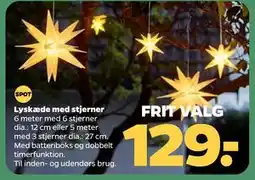 Netto Lyskæde med stjerner, DKK 129 tilbud