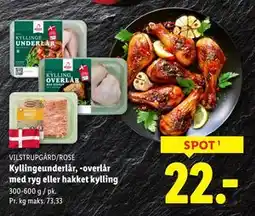Lidl Kyllingeunderlår, -overlår med ryg eller hakket kylling, DKK 22 tilbud